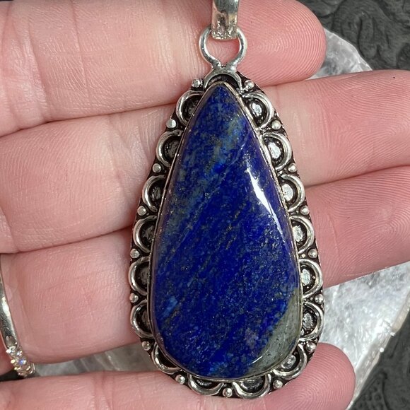 Natural Lapis Lazuli Pendant Stone Crystal Jewelry - Picture 1 of 7